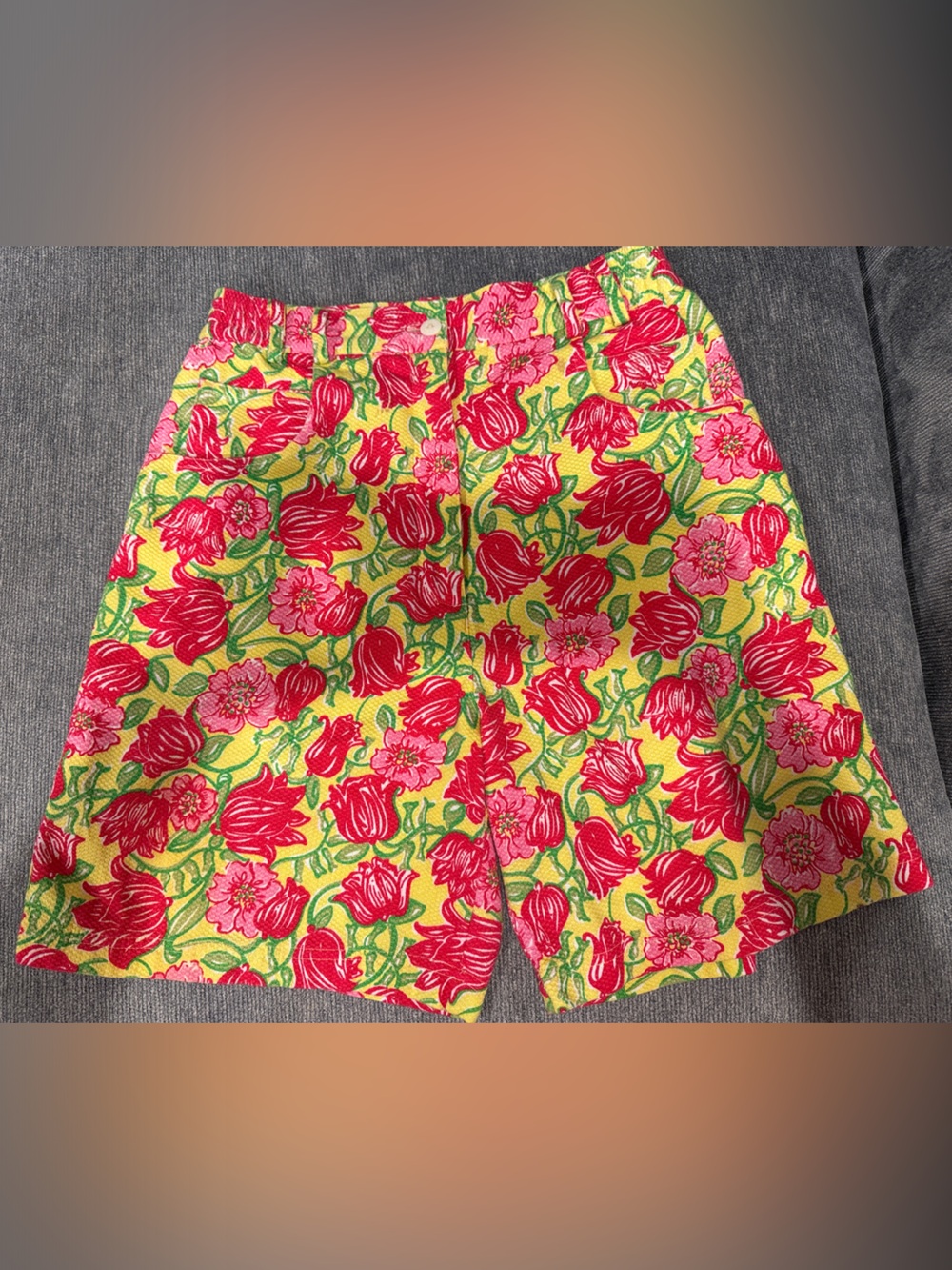 Lilly Pulitzer Yellow Floral High-Waist Women's Shorts